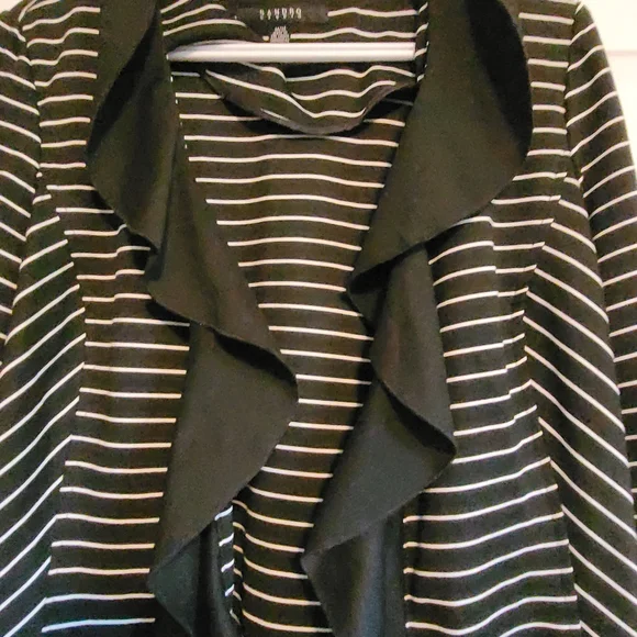 Black and White Striped Women's Jacket - Picture 2 of 10